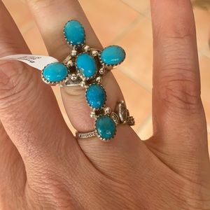 Gorgeous turquoise and sterling statement ring